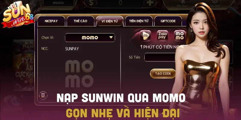Nạp qua Momo gọn nhẹ và hiện đại